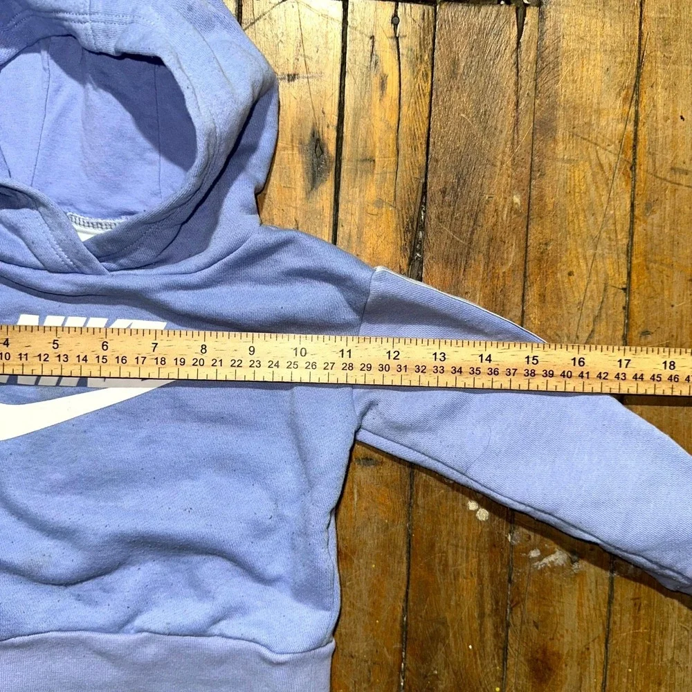 Nike Hoodie Kids 2T Blue Fleece Swoosh Logo Long Sleeve Kangaroo Pocket Pullover